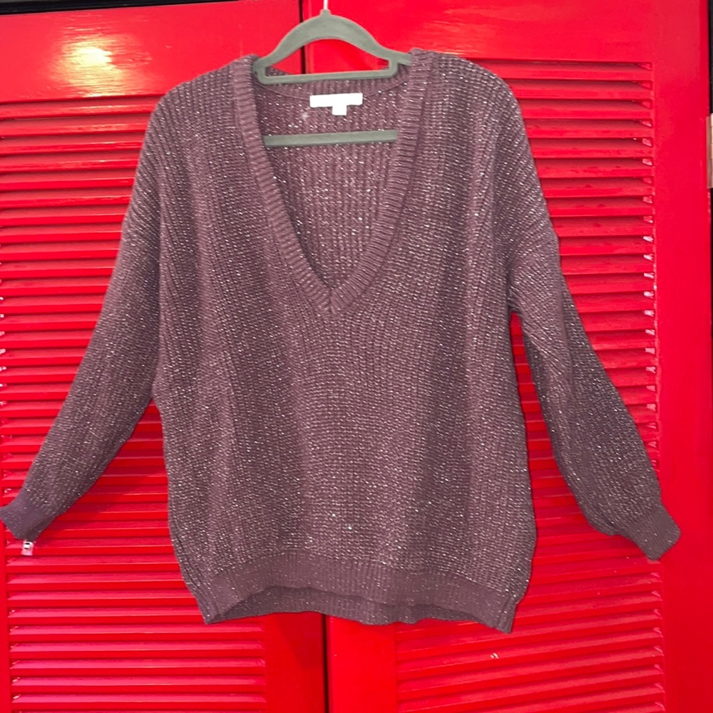 Don’t Ask Why purple lurex chunky sweater one size oversized womens NWOT
